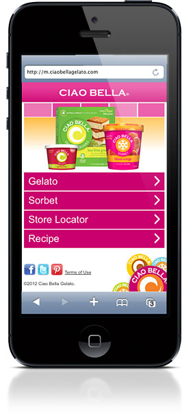 Ciao Bella Gelato Website