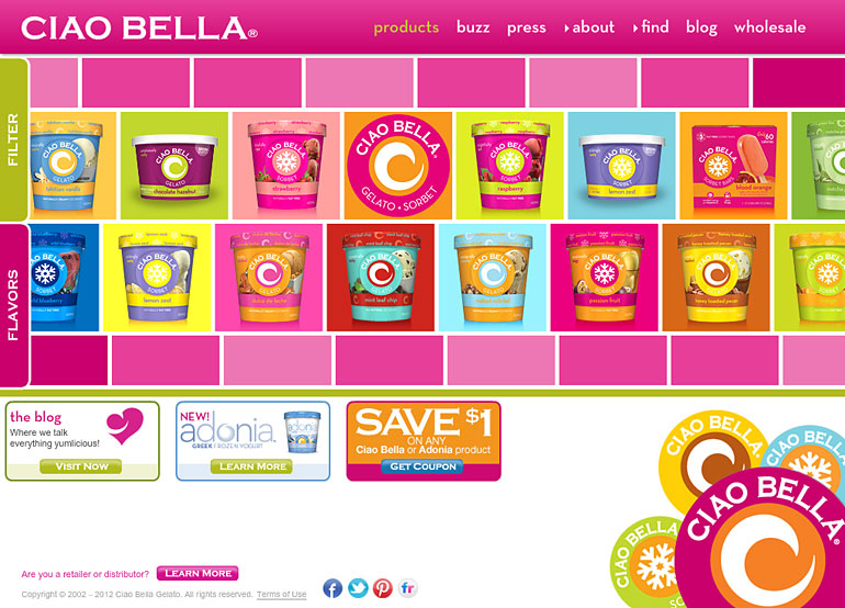 Ciao Bella Gelato Website