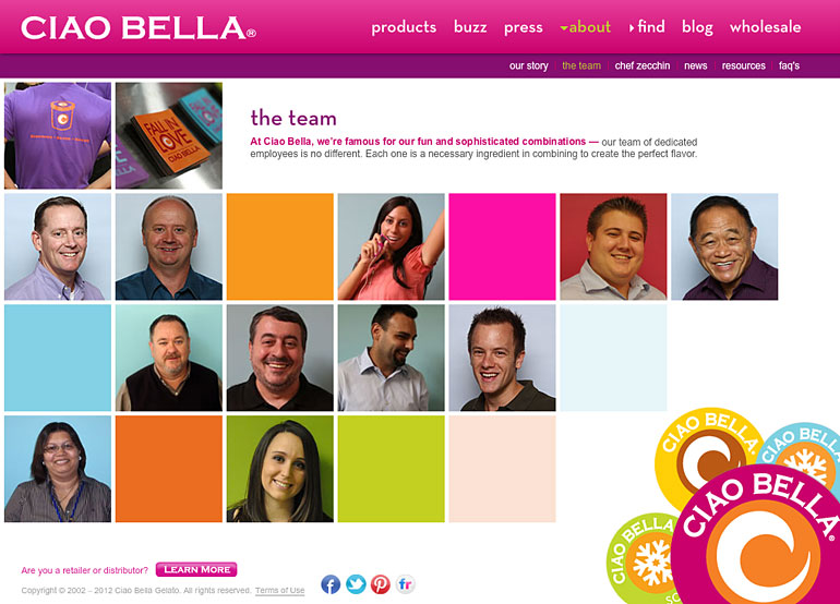 Ciao Bella Gelato Website